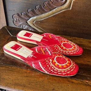 Dolce Vita Red Woven Slide Sandals brand new